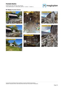 En samling av 7 fotografier av en gammel badstue ved Hestøda. Bildene viser bygningen fra ulike vinkler, både utsiden og innvendig.