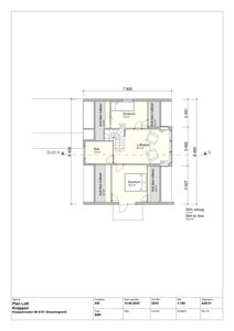 Etasjeplan for et loft (Plan Loft) som viser romfordeling, dimensjoner og arealer.