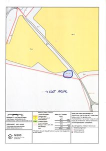 Gårdsplan (situasjonsplan) som viser arealbruk, eiendomsdata og beliggenhet.