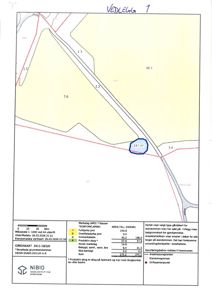 Situasjonsplan (gårdsplan) som viser eiendomsareal, arealbruk (markslag) og arealtall for eiendommen.