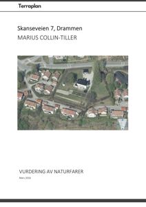 Et luftfoto (satellittbilde) av et boligområde med adressen Skanseveien 7, Drammen.