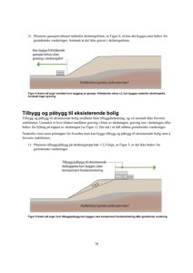 Et fotografi av en side fra en rapport eller håndbok som viser tekster og illustrasjoner om bygging på skråningsfot.