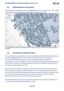 Et kart over et kartleggingsområde med marine grenser og aktsomhetsområder, inkludert en tegnforklaring og kildehenvisning.