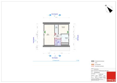 Etasjeplan (2. etasje) som viser romfordeling, mål og orientering.