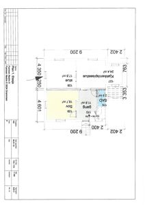 Etasjeplan (Plan 1) som viser romfordeling, mål og areal for et hus.