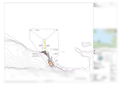 Situasjonsplan som viser bygningens plassering i forhold til terrenget, naboeiendommer og infrastruktur.