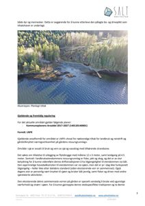 Fotografi av et kystlandskap med en liten brygge og en båt, illustrerende et planlagt tiltak.