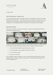 Luftfoto av en rekke med bolighus (Ole Irgens' vei 38/40 og 50/52) med tilhørende tekstbeskrivelse.