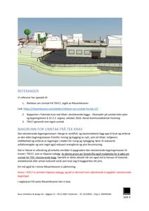 Et fotografi av en arkitekttegning eller illustrasjon som viser et perspektivutsnitt av en bygning i et landskap.