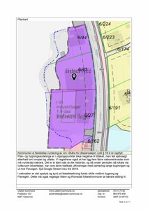 Situasjonsplan (plankart) som viser tomtens beliggenhet, nabotomter, vegsystem (Fløvegen) og bruksareal (industri/lager).
