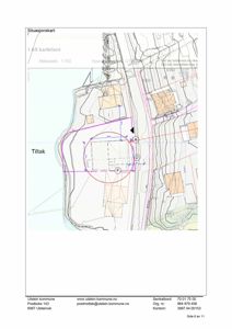 Situasjonskart som viser tomtens beliggenhet, grenser, eksisterende bygninger og planlagt tiltak.