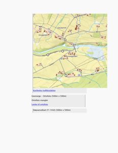 Et kart som viser et geografisk område med veier, vann og bebyggelse.