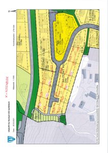 Situasjonsplan eller tomtekart som viser eiendomsinndeling, vegnett og bygningstilhørighet.