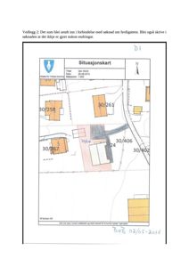 Situasjonskart som viser eiendomsgrenser, bygningstomter og tilstøtende eiendommer.