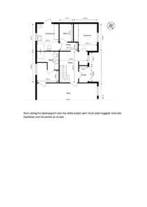 Etasjeplan (1. etasje) som viser romfordeling, mål på rom og plassering av trapp.