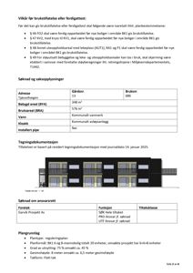 Fasadetegning som viser bygningens utseende med vinduer, balkonger og fasadefarge.