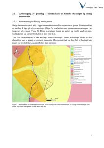 Kart over et kvartærgeologisk undersøkelsesområde med fargekodet visning av løsmassefordeling, elveavsetninger og marin grense.
