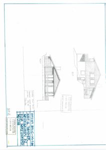 Fasadetegning av en eksisterende bolig med oppriss fra vest og øst.