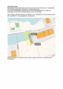 Situasjonsplan som viser et område (gnr. 45 bnr 126) med overlappende arealer for en planlagt bustaddrift (gult) og eksisterende arealbruk (blått).