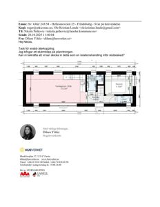 Etasjeplan (plantegning) av en leilighet med romfordeling og mål.