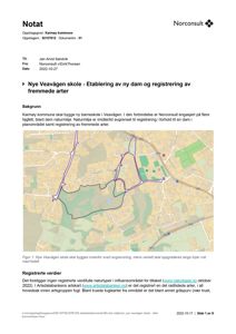 Et kart over planområdet for Nye Veavågen skole som viser eiendomsgrunn, veier og områder med verdifulle naturtyper.
