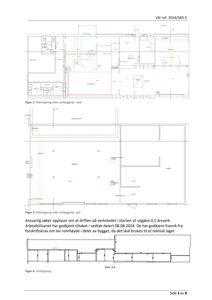 Bildet viser en side fra en byggesak som inneholder flere tegninger. Øverst er det en plantegning (Figur 2) og midt på siden en annen plantegning (Figur 3). Nederst er det en snittegning (Figur 4). Siden hovedinnholdet er plantegninger, klassifiseres det som floor_plan.