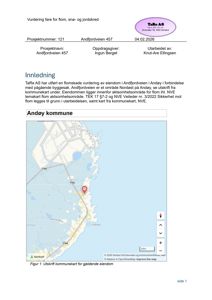 Utskrift av kommunekart som viser eiendommen Andørfjordveien 457 i Andøy kommune.