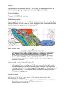 Bildet viser en situasjonsplan (utsnitt plankart) med tekst om parkeringsplass og trafikkområde.