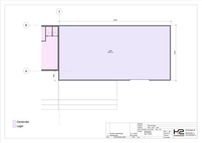 Etasjeplan (lager) med romfordeling, dimensjoner og nøkler.