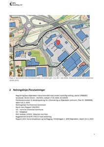 Kartutsnitt som viser formålsområdet av tomten gnr. 212, bnr. 160 i Mjøndalen, inkludert veier og naboeiendommer.