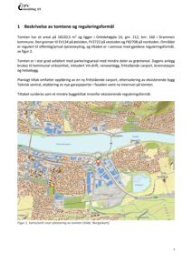 Kartutsnitt som viser plassering av tomten i Drammen kommune