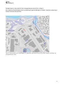 Flomsonekart over Orkidehøgda 1A, Mjøndalen, som viser bygningsplassering og oversvømmelsesområder.