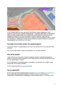 Situasjonsplan som viser tomtens plassering i forhold til vei, naboeiendommer og kommunale ledninger.