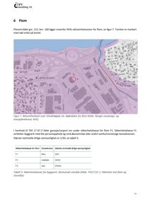 Et kart som viser et aktsomhetsområde for flom, med en markert tomt og nabolag.