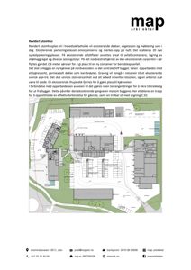 Situasjonsplan som viser bygningenes plassering, parkeringsplasser, vegnett og utendørsanlegg.