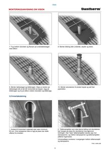 Fotografier som illustrerer monteringsanvisning for en skorstein (Dantherm DW VISION).