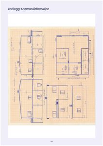 En håndtegnet etasjeplan eller romfordeling tegnet på millimeterpapir med mål og rombeskrivelser.
