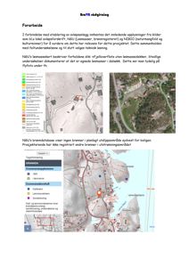 Bildet viser en situasjonsplan eller kart med overlagte data fra NGU (Løsmasser, brønnregister) og NIBIO, samt en grafisk oversikt over grunnvannssøkk. Det er også inkludert en flyfoto-seksjon.