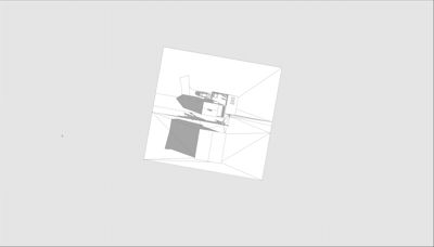 Situasjonsplan som viser en bygning sett fra oven, med omgivende vegger, parkeringsplass og skygger.