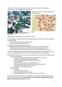 Bildet viser en side fra en rapport med to kartutsnitt. Det ene er et flyfoto med overlagte merkelinjer, og det andre er et kartutsnitt som viser bebyggelse og vegnett.