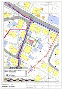 Situasjonskart som viser tomtens plassering i forhold til nabolag, veier og infrastruktur.
