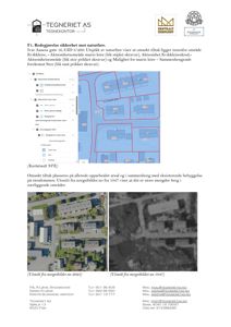Bildet viser en redegjørelse med to kartutsnitt (fra norgescbilder.no) som illustrerer naturfare og bebyggelse i et område.