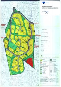 Situasjonsplan for Frøtvåtaåsen i Røyken kommune, som viser tomtedeling, vegnett, høydemålinger og arealbruk.