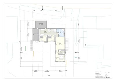 Etasjeplan (1.etg) for en villa med romfordeling, dimensjoner og utvendige forhold.
