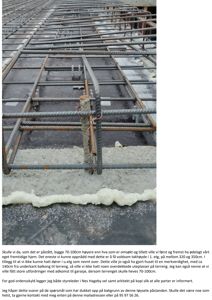 Fotografi av en byggeplass som viser armering for et betongtak eller gulv, med tekst om høydebegrensninger og takhøyde.