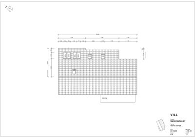Etasjeplan (teglplan) som viser romfordeling, dimensjoner og balkong for et hus.