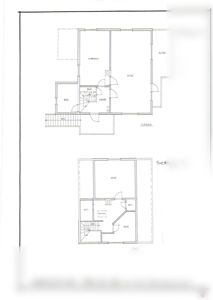 Plantegning som viser romfordeling for Seksjon 2 på 2. etasje og loftet i en bygning.