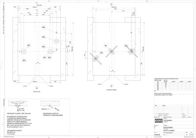 Tegning som viser detaljert konstruksjon av en forankring (ankerbolter) i et fundament, med dimensjoner og monteringsinstruksjoner.