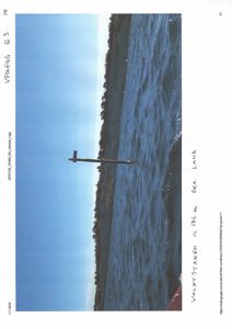 Fotografi av et feltmerke (valøy stake) i vannet, tatt 11.11.2016.