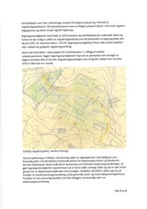 Kartutsnitt (reguleringskart) som viser eiendomsforhold og byggegrenser.